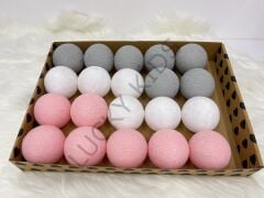 IŞIKLI TOP ( TOZ PEMBE- AÇIK GRİ - BEYAZ )