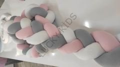 3 lü Örgü Koruma (TOZ PEMBE - AÇIK GRİ - BEYAZ )